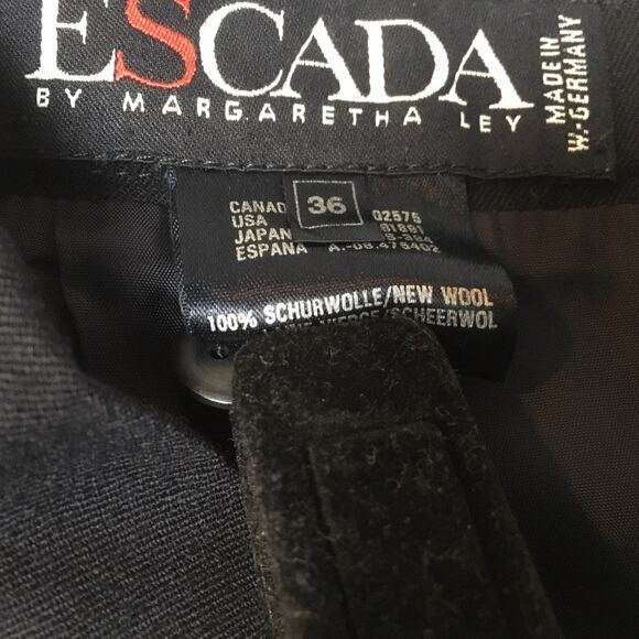 Escada Margaretha Ley Pencil Skirt Straight Pockets Black New Wool Womens Career - Picture 8 of 11